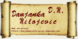 Damjanka Milojević vizit kartica
